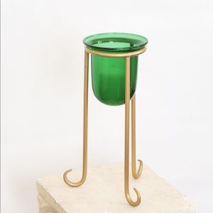 Vintage Green and Gold Candle Holder 🕯
